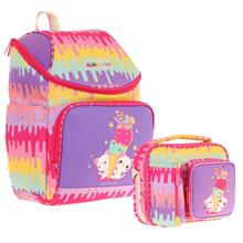 Kaukko L5247+L7247 Okul Sırt Çantası + Beslenme Çantası Seti - Sarı Mor - Dondurma - Kız Çocuk