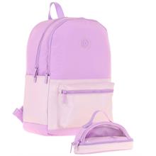 Kaukko Cube Okul Çantası ve İki Bölmeli Kalemlik Seti - Kız çocuk - Mor - K1821+K2732