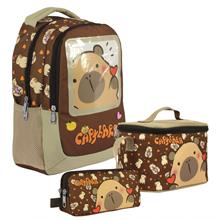 Capybara (Erkek Çocuk - Kahverengi) İlkokul Üçlü Çanta Seti - SETCPB5209A