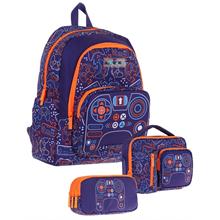 Kaukko Kids Erkek Çocuk Oyun Desenli Üçlü Okul Çanta Seti(Okul Çantası+Beslenme Çantası+Kalemlik)