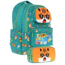 Kaukko Kids Toys Erkek Çocuk Yeşil 3D Aslan Şekilli İlkokul Çantası ve Kalemlik Seti (L5254+L8254)