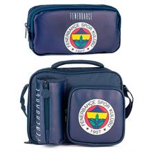 Fenerbahçe Erkek Çocuk Arma Baskılı Suni Deri Beslenme Çantası ve Kalemlik Seti (İkili Set) - SETME25762