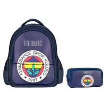 Fenerbahçe Erkek Çocuk Arma Baskılı Suni Deri Okul Çantası ve Kalemlik Seti (İkili Set) - SETME25760C