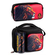Galatasaray Erkek Çocuk Aslan Baskılı Beslenme Çantası ve Kalemlik Seti (İkili Set) - SETME25562