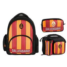 Galatasaray Erkek Çocuk Çizgi Baskılı Suni Deri Üçlü Okul Çantası Seti - SETME25556A