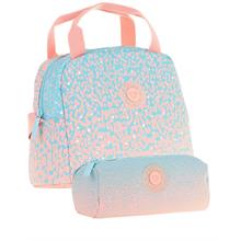 Kaukko Dots Beslenme Çantası + Kalemlik Seti Turkuaz, Nokta Desenli, Kız Çocuk