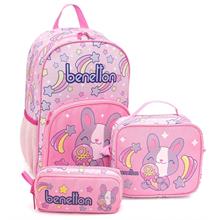 Benetton Kız Çocuk Açık Pembe Üçlü İlkokul Çanta Seti 21032