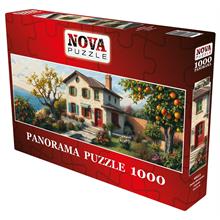 Nova Puzzle 1000 Parça Deniz Manzaralı Cennet Panorama Puzzle - Meyve Bahçeli Ev