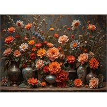 Nova Puzzle 1000 Parça Antik Çiçek Masalı Puzzle - Renkli Çiçekler