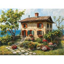 Nova Puzzle 1000 Parça Bahar Kokulu Sahil Evi Puzzle - Çiçekli Ev