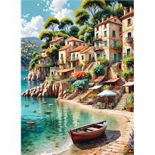Nova Puzzle 1000 Parça Huzurlu Bir Sahil Kasabası Puzzle - Deniz Manzarası