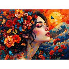 Nova Puzzle 1000 Parça Çiçeklerle Bezenmiş Rüya Puzzle - Kadın ve Çiçekler