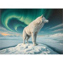 Nova Puzzle 1000 Parça Aurora Altındaki Beyaz Kurt Puzzle