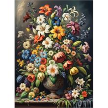 Nova Puzzle 1000 Parça Çiçeklerin Renk Senfonisi Puzzle - Vazoda Çiçek Kolajı