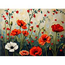 Nova Puzzle 1000 Parça Gelincik Şöleni Puzzle - Kırmızı ve Beyaz Gelincikler