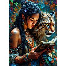 Nova Puzzle 1000 Parça Kitap Okuyan Yerli Kadın Puzzle - Kaplan