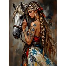 Nova Puzzle 1000 Parça Kabile Kızı ve Beyaz Atı Puzzle