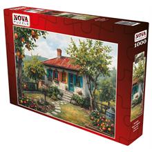 Nova Puzzle 1000 Parça Meyve Ağaçlı Köy Evi Puzzle - Taş Ev