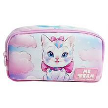 Me Team İki Bölmeli Kedi Baskılı Kalemlik - Kız Çocuk - 25253