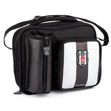 Beşiktaş Çubuk Desenli Siyah Beyaz Okul Beslenme Çantası - Suni Deri Ön Yüz - 25358