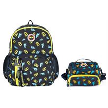 Fenerbahçe Erkek Çocuk FB Baskılı Sırt Çantası ve Beslenme Çantası Seti - 25747