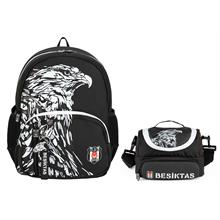 Beşiktaş Erkek Çocuk Kartal Baskılı Sırt Çantası ve Beslenme Çantası Seti - 25390
